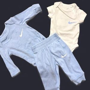 Nike Kids Light Blue and White Bodysuit Set